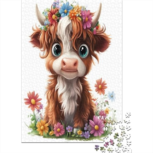 Puzzles 500 Teile Für Erwachsene Cute Baby Cow 500-teiliges Puzzle Lernspiele Heimdekorationspuzzle 500pcs (52x38cm) von KHHKJBVCE