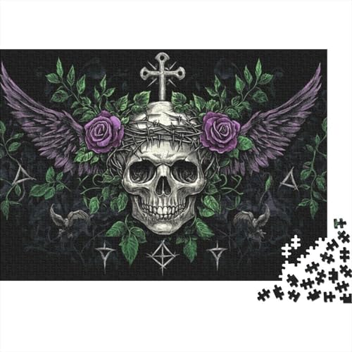 Puzzles 500 Teile Für Erwachsene Gothic Skeleton Puzzle Mit 500 Teilen. Anspruchsvolles Spiel 500pcs (52x38cm) von KHHKJBVCE