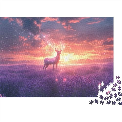 Puzzles 500 Teile Für Erwachsene Lavender Deer 500-teiliges Puzzle. Anspruchsvolles Spiel 500pcs (52x38cm) von KHHKJBVCE