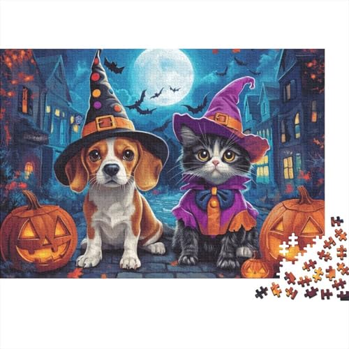 Puzzles Für Erwachsene 1000 Halloween Cats and Dogs Puzzle 1000 Teile Lernspiele Für Erwachsene 1000pcs (75x50cm) von KHHKJBVCE