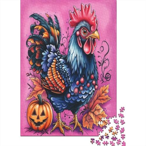 Puzzles Für Erwachsene 1000 Halloween Rooster Puzzle 1000 Teile Lernspiele Für Erwachsene 1000pcs (75x50cm) von KHHKJBVCE