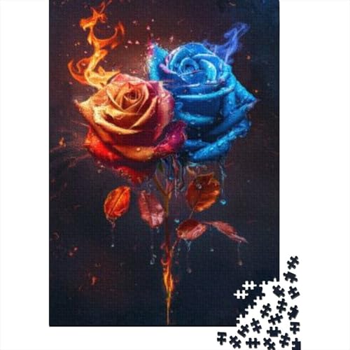 Puzzles Für Erwachsene 1000 Ice Fire Rose Puzzle 1000 Teile Stressabbauende Puzzles 1000pcs (75x50cm) von KHHKJBVCE