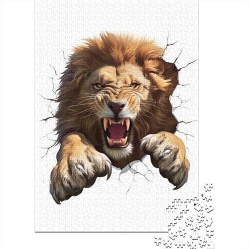 Puzzles Für Erwachsene 1000 Lion Puzzle 1000 Teile Stressabbauende Puzzles 1000pcs (75x50cm) von KHHKJBVCE