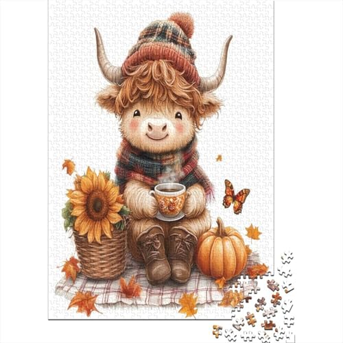 Puzzles Für Erwachsene 1000 Teile Cute Highland Cow 1000-teiliges Puzzle Für Erwachsene, Lernspiele 1000pcs (75x50cm) von KHHKJBVCE