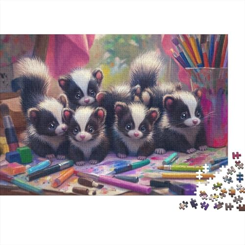 Puzzles Für Erwachsene 1000 Teile Cute Skunk 1000-teilige Puzzles, Familienpuzzlespielzeug 1000pcs (75x50cm) von KHHKJBVCE