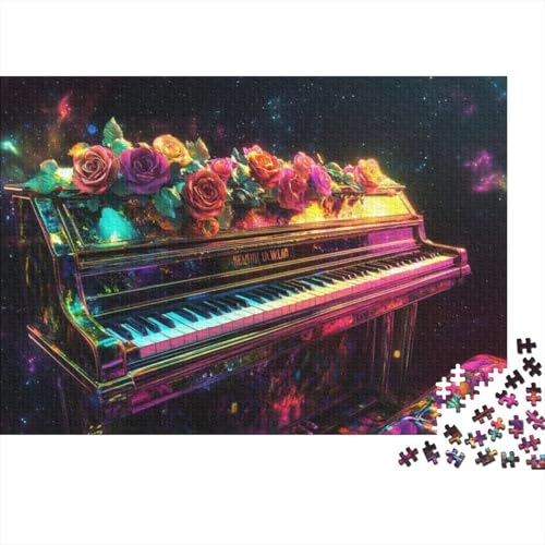 Puzzles Für Erwachsene 1000 Teile Flowers Piano Puzzle 1000 Teile Impossible Puzzle 1000pcs (75x50cm) von KHHKJBVCE