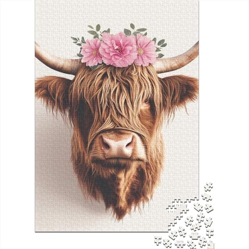 Puzzles Für Erwachsene 1000 Teile Highland Cattle Puzzles 1000 Teile Heimdekorationspuzzle 1000pcs (75x50cm) von KHHKJBVCE