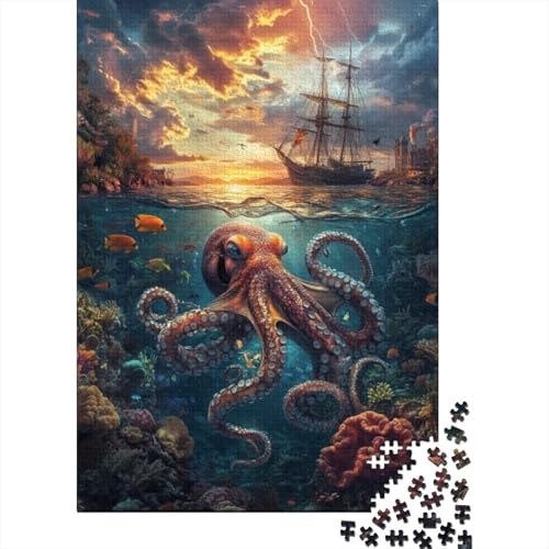 Puzzles Für Erwachsene 1000 Teile Octopus 1000-teilige Puzzles, Familienpuzzlespielzeug 1000pcs (75x50cm) von KHHKJBVCE