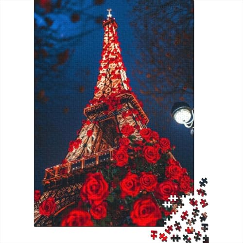 Puzzles Für Erwachsene 1000 Teile Rose Eiffel Tower 1000-teilige Puzzles, Lernspiele Für Erwachsene 1000pcs (75x50cm) von KHHKJBVCE