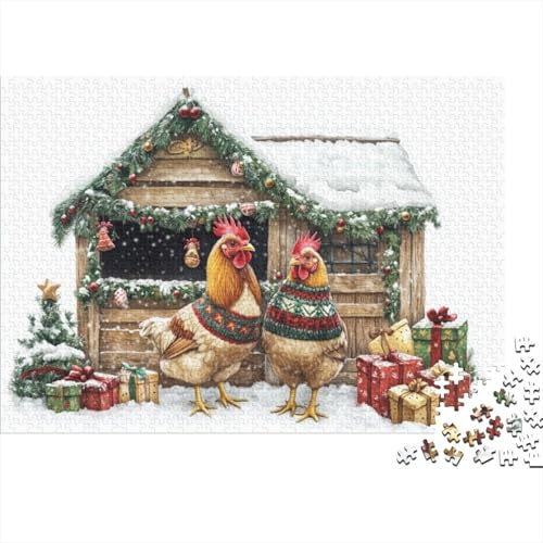 Puzzles Für Erwachsene 300 Christmas Hen Puzzle 300 Teile Lernspiele Für Erwachsene 300pcs (40x28cm) von KHHKJBVCE