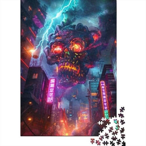 Puzzles Für Erwachsene 300 Lightning Skull Puzzle 300 Teile Lernspiele Für Erwachsene 300pcs (40x28cm) von KHHKJBVCE