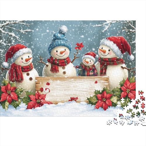 Puzzles Für Erwachsene 300 Teile Christmas Snowman 300-teiliges Puzzle. Anspruchsvolles Spiel 300pcs (40x28cm) von KHHKJBVCE