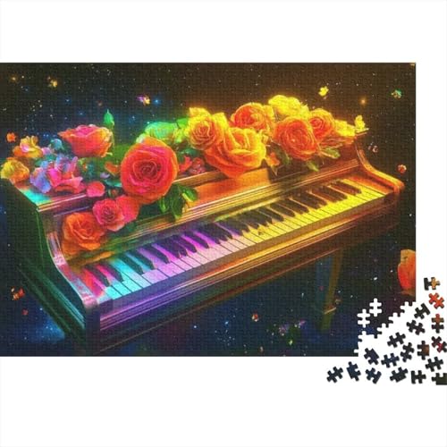 Puzzles Für Erwachsene 300 Teile Flowers Piano 300-teiliges Puzzle Impossible Puzzle 300pcs (40x28cm) von KHHKJBVCE