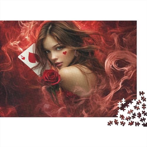 Puzzles Für Erwachsene 300 Teile Poker Queen Puzzle 300 Teile Einzigartige Heimdekoration Und Geschenke 300pcs (40x28cm) von KHHKJBVCE