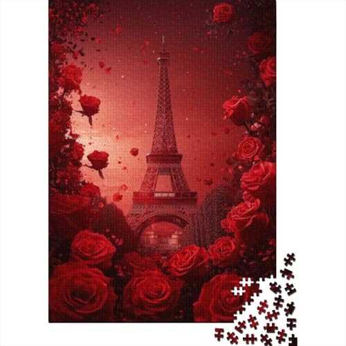 Puzzles Für Erwachsene 300 Teile Rose Eiffel Tower 300-teilige Puzzles, Lernspiele Für Erwachsene 300pcs (40x28cm) von KHHKJBVCE