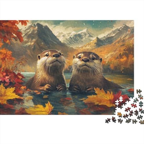 Puzzles Für Erwachsene 300 Teile Two Otters 300-teiliges Puzzle. Anspruchsvolles Spiel 300pcs (40x28cm) von KHHKJBVCE