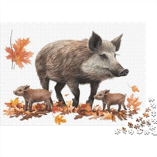 Puzzles Für Erwachsene 300 Teile Wild Boar Puzzles 300 Teile Heimdekorationspuzzle 300pcs (40x28cm) von KHHKJBVCE