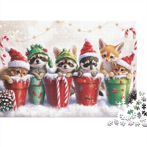 Puzzles Für Erwachsene 500 Christmas Raccoon Puzzle 500 Teile Lernspiele Für Erwachsene 500pcs (52x38cm) von KHHKJBVCE