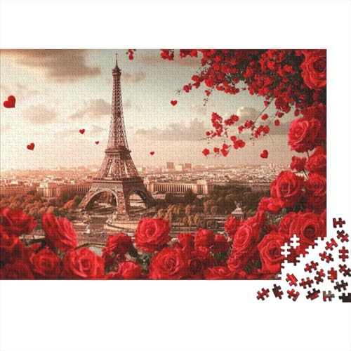 Puzzles Für Erwachsene 500 Eiffel Tower Rose Puzzle 500 Teile Lernspiele Für Erwachsene 500pcs (52x38cm) von KHHKJBVCE