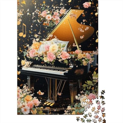 Puzzles Für Erwachsene 500 Flowers Piano Puzzle 500 Teile Stressabbauende Puzzles 500pcs (52x38cm) von KHHKJBVCE