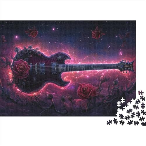 Puzzles Für Erwachsene 500 Rose Guitar Puzzle 500 Teile Lernspiele Für Erwachsene 500pcs (52x38cm) von KHHKJBVCE