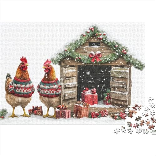 Puzzles Für Erwachsene 500 Teile Christmas Hen 500-teilige Puzzles, Herausfordernde Puzzles Für Erwachsene 500pcs (52x38cm) von KHHKJBVCE