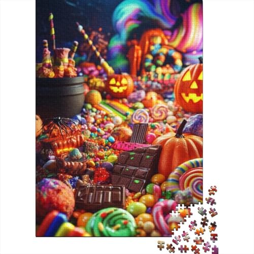 Puzzles Für Erwachsene 500 Teile Halloween Candy 500-teilige Puzzles, Familienpuzzlespielzeug 500pcs (52x38cm) von KHHKJBVCE