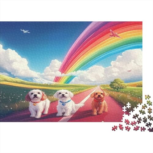 Rainbow Puppy 500-teilige Puzzles Für Erwachsene. 500-teilige Puzzles. Anspruchsvolle Puzzles Für Erwachsene. 500-teilige Puzzles. Spielzeug Und Spiele 500pcs (52x38cm) von KHHKJBVCE