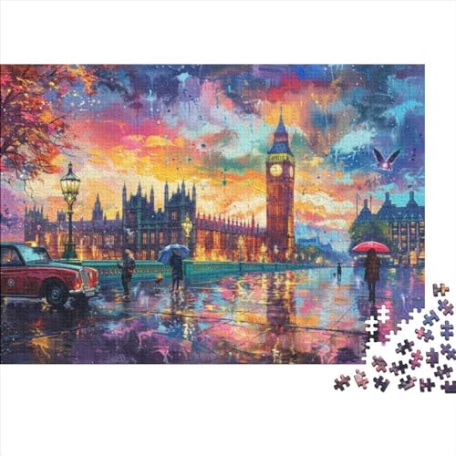 Romantic London 3D-Puzzles Für Erwachsene, Puzzle Für Erwachsene, 1000 Teile, Puzzles, 1000 Teile, Künstlerische Dekorationen, Geeignet Für Kinder Ab 12 Jahren 1000pcs (75x50cm) von KHHKJBVCE