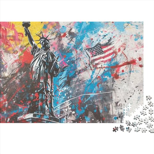 Statue of Liberty (11) 3D-Puzzles Für Erwachsene, Puzzle Für Erwachsene, 1000-teilige Puzzles, Holzpuzzles, Kinderpuzzle, Geeignet Für Kinder Ab 12 Jahren 1000pcs (75x50cm) von KHHKJBVCE