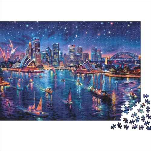 Sydney Opera House 300-teiliges Holzpuzzle, Puzzle Für Erwachsene, 300-teiliges Puzzle, 300-teiliges Puzzle, Anspruchsvolles Puzzle, Geeignet Für Kinder Ab 12 Jahren 300pcs (40x28cm) von KHHKJBVCE