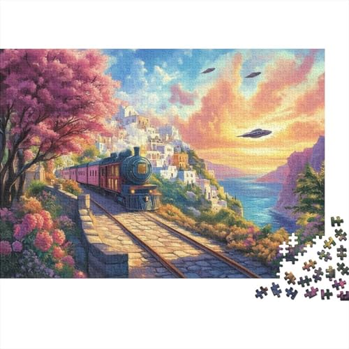 Train 300-teilige Puzzles Für Erwachsene. Puzzles Mit 300 Teilen. Lernspiele Für Erwachsene. 300-teilige Puzzles. Spielzeug Und Spiele 300pcs (40x28cm) von KHHKJBVCE