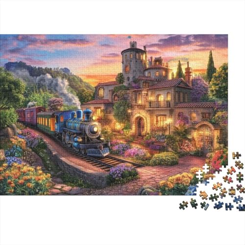 Train Town 300-teilige Puzzles Für Erwachsene 300-teilige Puzzles Zum Stressabbau 300-teilige Puzzles Spielzeug Und Spiele 300pcs (40x28cm) von KHHKJBVCE