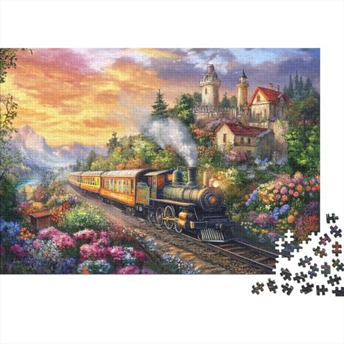 Train Town 300-teilige Puzzles Für Erwachsene. Puzzles Mit 300 Teilen. Anspruchsvolle Puzzles Für Erwachsene. 300-teilige Puzzles Für Erwachsene. Spielzeug Und Spiele 300pcs (40x28cm) von KHHKJBVCE