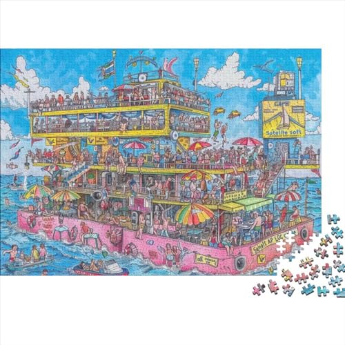 Vacation Cruise Puzzles Für Erwachsene 500 Teile Puzzle Kunstpuzzle 500 Teile Puzzle Holzpuzzles Puzzle Familienspiel Puzzle Geeignet Für Kinder Ab 12 Jahren 500pcs (52x38cm) von KHHKJBVCE