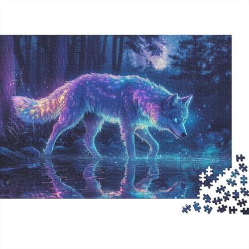 Wolf 300-teilige Puzzles Für Erwachsene, 300-teilige Puzzles, Einzigartige Heimdekoration Und Geschenke, 300-teilige Puzzles, Spielzeug Und Spiele 300pcs (40x28cm) von KHHKJBVCE