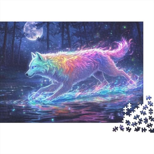 Wolf 300-teilige Puzzles Für Erwachsene. Puzzles Mit 300 Teilen. Anspruchsvolle Puzzles Für Erwachsene. 300-teilige Puzzles Für Erwachsene. Spielzeug Und Spiele 300pcs (40x28cm) von KHHKJBVCE