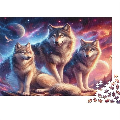 Wolf King Family Puzzles Für Erwachsene, 1000 Teile, Kunstpuzzle, 1000 Teile, Puzzles, 1000 Teile, Heimdekoration, Geeignet Für Kinder Ab 12 Jahren 500pcs (52x38cm) von KHHKJBVCE