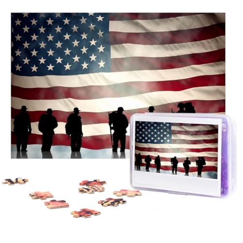 American Veterans Day Puzzles 300 Teile Personalisierte Puzzles Fotos Puzzle für Familie Bilderpuzzle für Erwachsene Hochzeit Geburtstag (38,1 x 25,4 cm) von KHiry