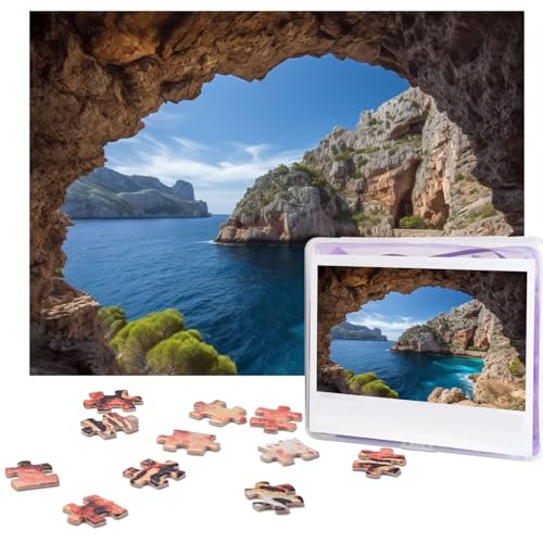 Arch in Mallorca Spanien Puzzles 500 Teile Personalisierte Puzzles Fotos Puzzle für Familie Bilderpuzzle für Erwachsene Hochzeit Geburtstag (51,8 x 38,1 cm) von KHiry