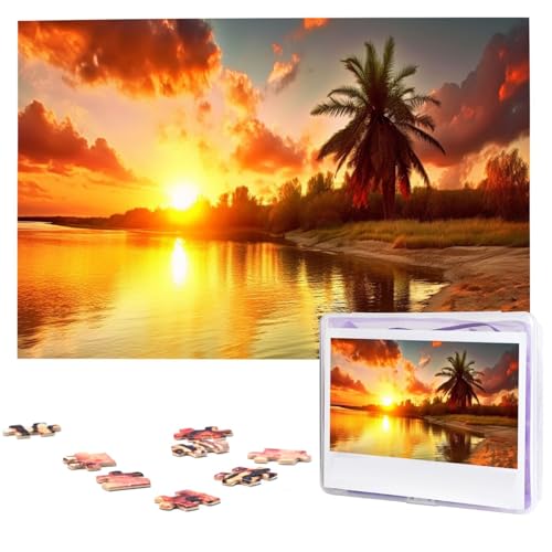 Beautiful Sunset Puzzles 1000 Pieces Personalized Jigsaw Puzzles Photos Puzzle for Family Picture Puzzle for Adults Wedding Birthday (74.9 cm x 50.0 cm) von KHiry