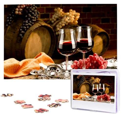 Bier Rotweinbecher Puzzles 1000 Teile Personalisierte Puzzles Fotos Puzzle für Familie Bilderpuzzle für Erwachsene Hochzeit Geburtstag (74,9 x 50 cm) von KHiry