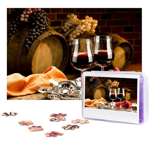 Bier Rotweinbecher Puzzles 300 Teile Personalisierte Puzzles Fotos Puzzle für Familie Bilderpuzzle für Erwachsene Hochzeit Geburtstag (38,1 x 25,4 cm) von KHiry