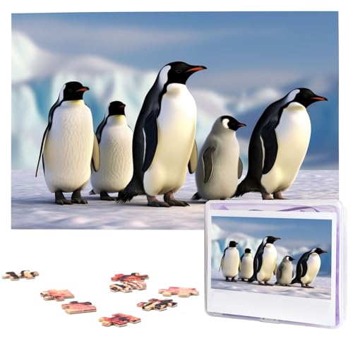 Five Penguins Puzzles 1000 Pieces Personalized Jigsaw Puzzles Photos Puzzle for Family Picture Puzzle for Adults Wedding Birthday (74.9 cm x 50.0 cm) von KHiry