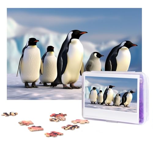 Five Penguins Puzzles 300 Pieces Personalized Jigsaw Puzzles Photos Puzzle for Family Picture Puzzle for Adults Wedding Birthday (38.1 cm x 25.4 cm) von KHiry