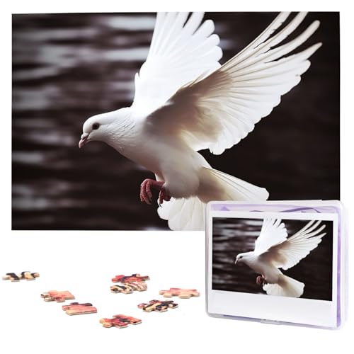 Flying Dove Puzzles 1000 Teile Personalisierte Puzzles Fotos Puzzle für Familie Bilderpuzzle für Erwachsene Hochzeit Geburtstag (74,9 x 50 cm) von KHiry