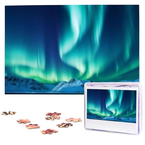 Northern Lights Puzzles 1000 Teile Personalisierte Puzzles Fotos Puzzle für Familie Bilderpuzzle für Erwachsene Hochzeit Geburtstag (74,9 x 50 cm) von KHiry