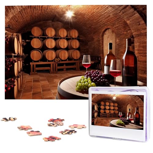 Red Wine Cellar1 Puzzles 1000 Teile Personalisierte Puzzles Fotos Puzzle für Familie Bilderpuzzle für Erwachsene Hochzeit Geburtstag (74,9 x 50 cm) von KHiry