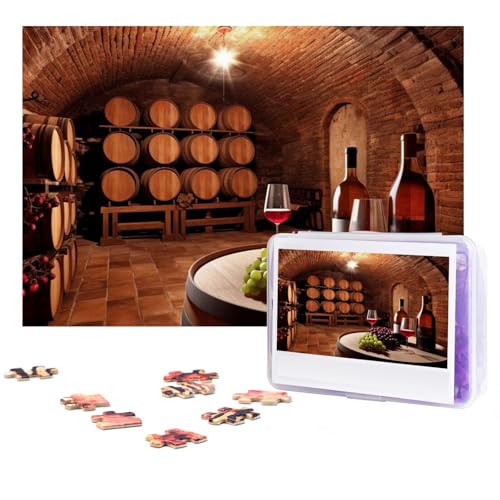 Red Wine Cellar1 Puzzles 300 Teile Personalisierte Puzzles Fotos Puzzle für Familie Bilderpuzzle für Erwachsene Hochzeit Geburtstag (38,1 x 25,4 cm) von KHiry