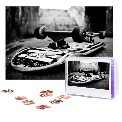 Skate Boards Puzzles 300 Teile Personalisierte Puzzles Fotos Puzzle für Familie Bilderpuzzle für Erwachsene Hochzeit Geburtstag (38,1 x 25,4 cm) von KHiry